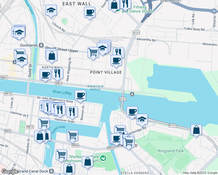 map of restaurants, bars, coffee shops, grocery stores, and more near in 
