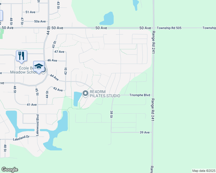 map of restaurants, bars, coffee shops, grocery stores, and more near 4403 38A Street in Beaumont