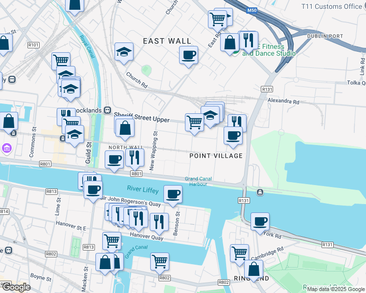 map of restaurants, bars, coffee shops, grocery stores, and more near in 