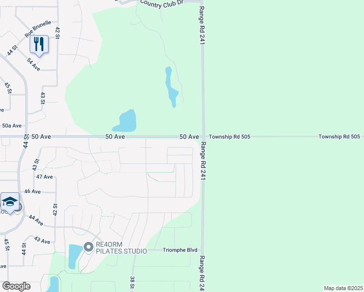 map of restaurants, bars, coffee shops, grocery stores, and more near 3510 49 Avenue in Beaumont