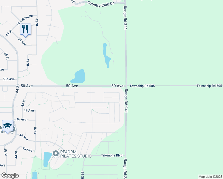 map of restaurants, bars, coffee shops, grocery stores, and more near 3510 49 Avenue in Beaumont