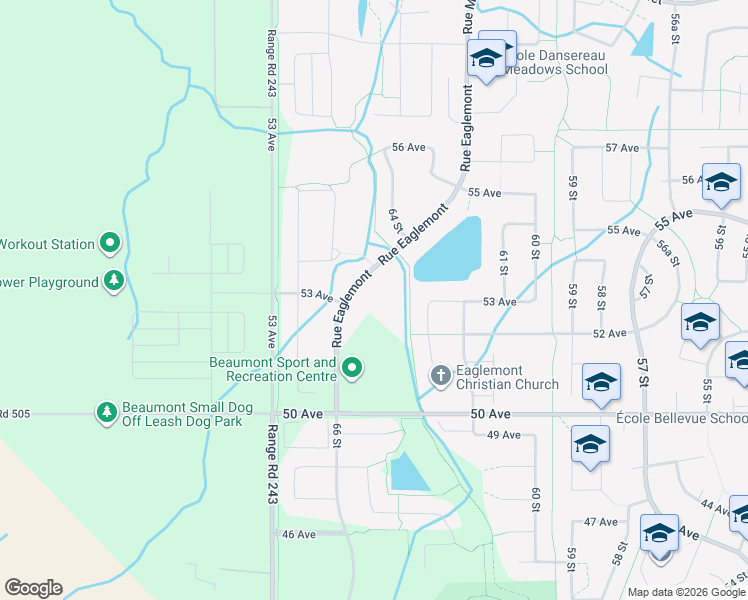map of restaurants, bars, coffee shops, grocery stores, and more near 5301 Rue Eaglemont in Beaumont