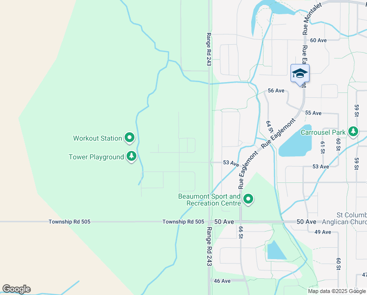 map of restaurants, bars, coffee shops, grocery stores, and more near Range Road 243 in Rolly View