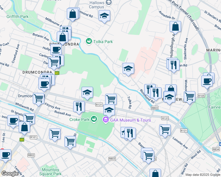 map of restaurants, bars, coffee shops, grocery stores, and more near in 