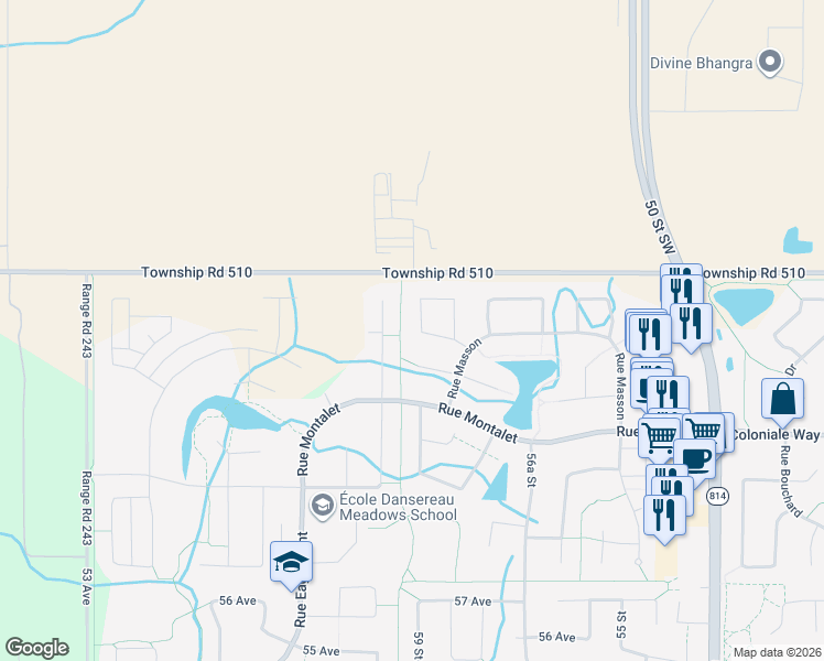 map of restaurants, bars, coffee shops, grocery stores, and more near 173 Rue Monique in Beaumont