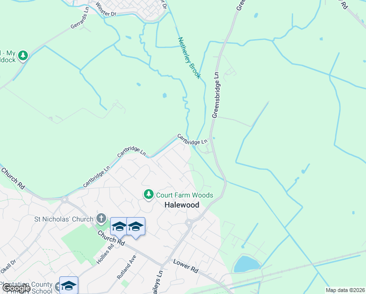 map of restaurants, bars, coffee shops, grocery stores, and more near 24 Ditton Drive in Halewood