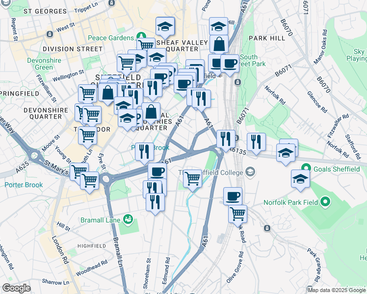 map of restaurants, bars, coffee shops, grocery stores, and more near 135 Matilda Street in Truro