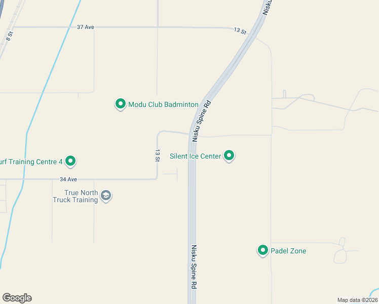 map of restaurants, bars, coffee shops, grocery stores, and more near Nisku Spine Road in Nisku