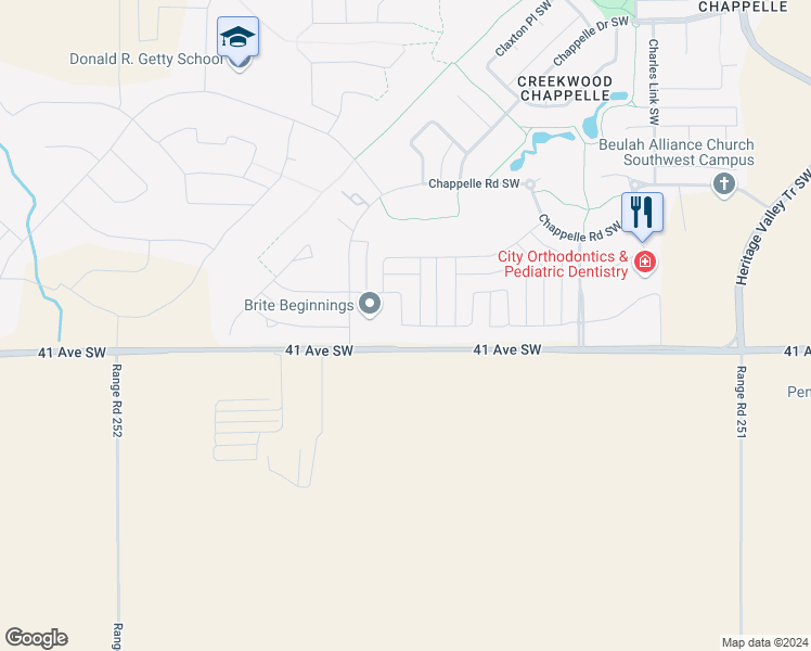 map of restaurants, bars, coffee shops, grocery stores, and more near 7204 Cardinal Way Southwest in Edmonton