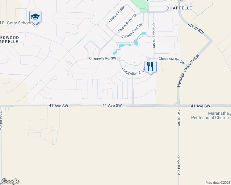 map of restaurants, bars, coffee shops, grocery stores, and more near 7066 Cardinal Way Southwest in Edmonton