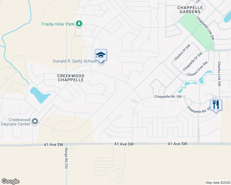 map of restaurants, bars, coffee shops, grocery stores, and more near 8733 Carson Way Southwest in Edmonton