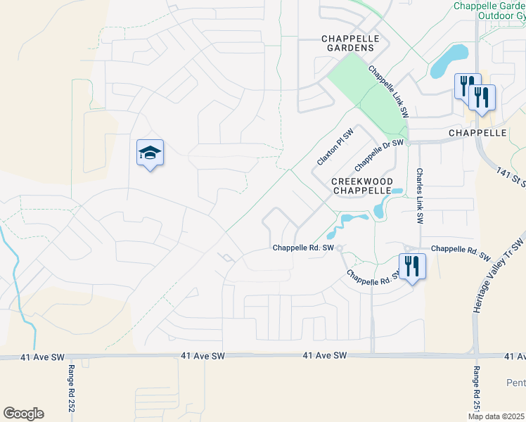 map of restaurants, bars, coffee shops, grocery stores, and more near 3938 Claxton Loop Southwest in Edmonton