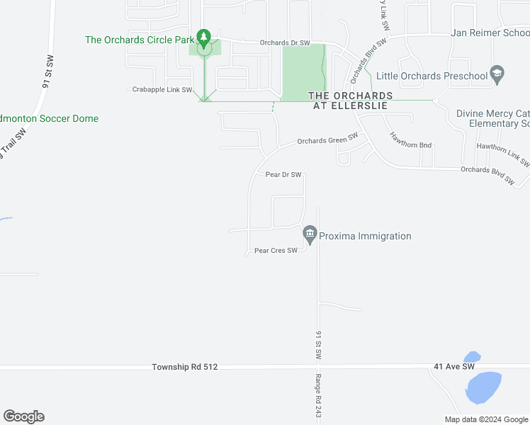 map of restaurants, bars, coffee shops, grocery stores, and more near 3304 91 Street Southwest in Edmonton