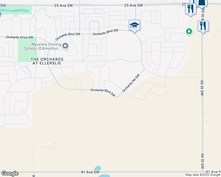 map of restaurants, bars, coffee shops, grocery stores, and more near 3111 91 St SW in Edmonton