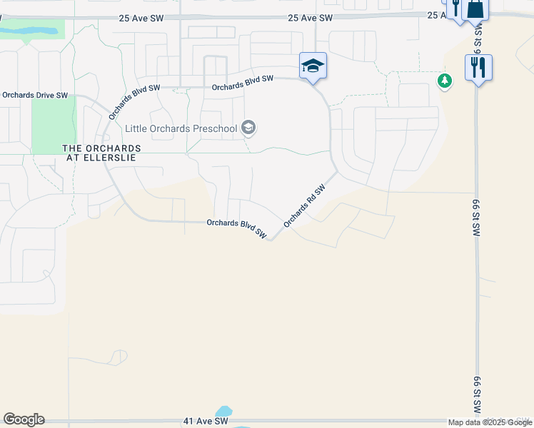 map of restaurants, bars, coffee shops, grocery stores, and more near 3111 91 St SW in Edmonton