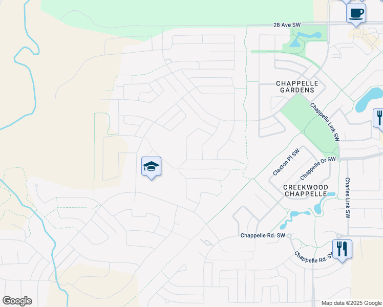 map of restaurants, bars, coffee shops, grocery stores, and more near 2341 Cassidy Way Southwest in Edmonton