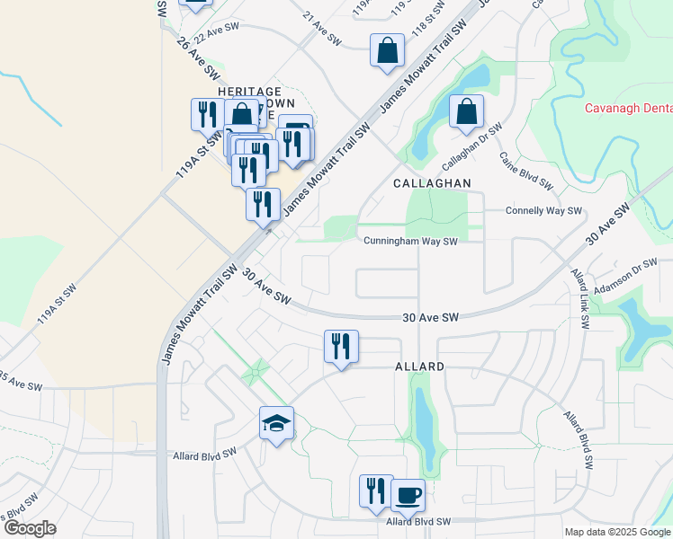 map of restaurants, bars, coffee shops, grocery stores, and more near 2533 Cole Crescent in Edmonton