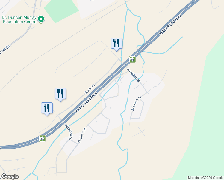 map of restaurants, bars, coffee shops, grocery stores, and more near 439 Makenny Street in Hinton