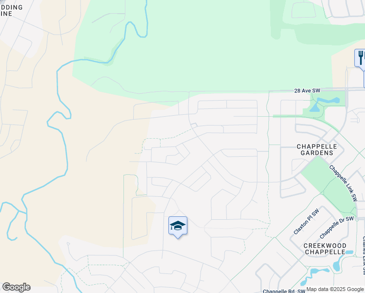 map of restaurants, bars, coffee shops, grocery stores, and more near 3806 Chrustawka Place Southwest in Edmonton