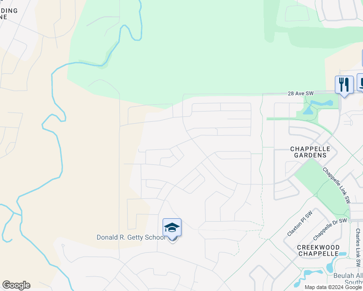 map of restaurants, bars, coffee shops, grocery stores, and more near 3806 Chrustawka Place Southwest in Edmonton