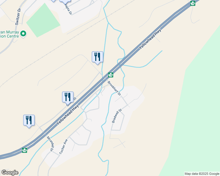 map of restaurants, bars, coffee shops, grocery stores, and more near 146 Brookhart Street in Hinton