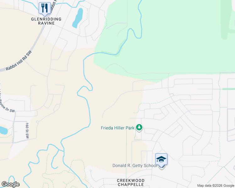 map of restaurants, bars, coffee shops, grocery stores, and more near 2504 156 Street Southwest in Edmonton
