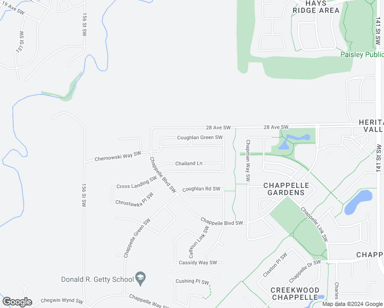 map of restaurants, bars, coffee shops, grocery stores, and more near 3065 Coughlan Lane SW in Edmonton