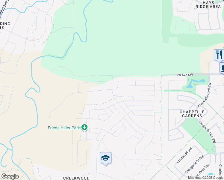 map of restaurants, bars, coffee shops, grocery stores, and more near 1331 Chappelle Boulevard Southwest in Edmonton