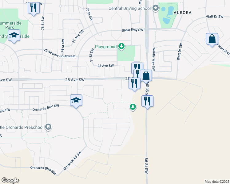map of restaurants, bars, coffee shops, grocery stores, and more near 2297 Chokecherry Close Southwest in Edmonton