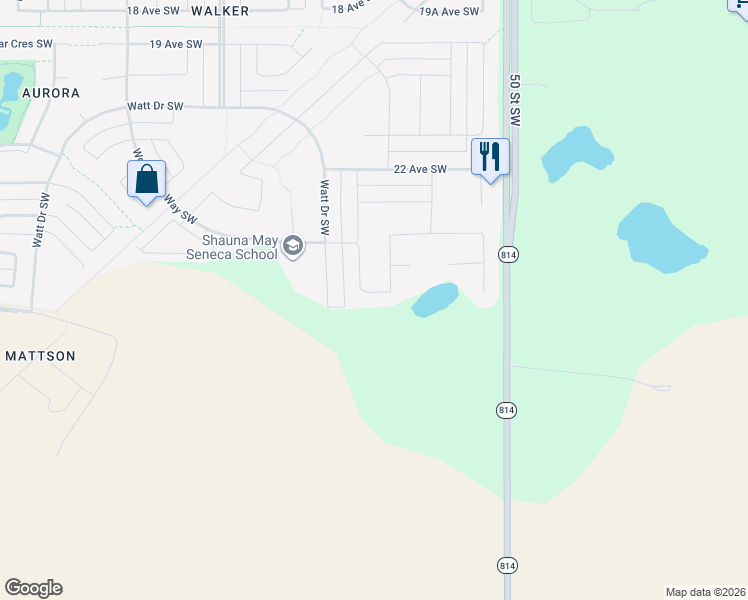 map of restaurants, bars, coffee shops, grocery stores, and more near 5323 24 Avenue Southwest in Edmonton