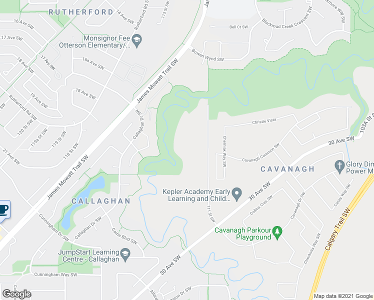 map of restaurants, bars, coffee shops, grocery stores, and more near 2350 111 Street Southwest in Edmonton