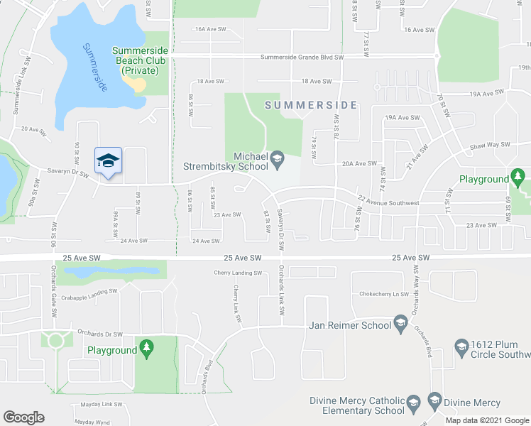 map of restaurants, bars, coffee shops, grocery stores, and more near 2209 82 Street Southwest in Edmonton