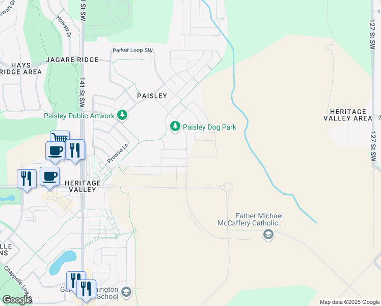 map of restaurants, bars, coffee shops, grocery stores, and more near in Edmonton