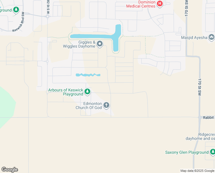 map of restaurants, bars, coffee shops, grocery stores, and more near 1717-2475 184 Street Southwest in Edmonton