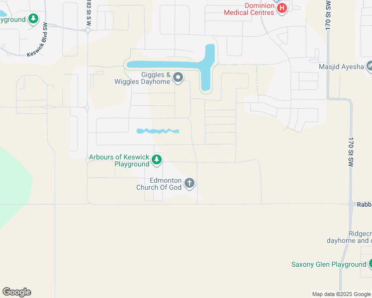 map of restaurants, bars, coffee shops, grocery stores, and more near 1717-2475 184 Street Southwest in Edmonton