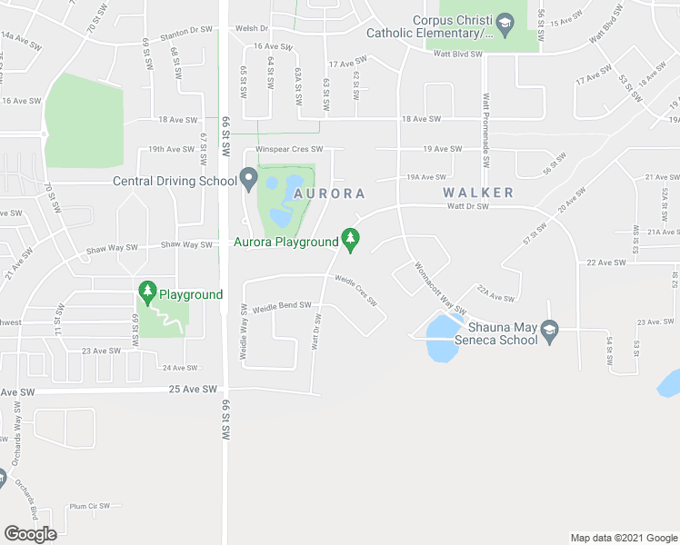 map of restaurants, bars, coffee shops, grocery stores, and more near 3708 Weidle Crescent Southwest in Edmonton
