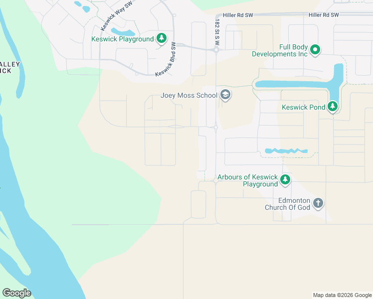 map of restaurants, bars, coffee shops, grocery stores, and more near 6845 Knox Loop Southwest in Edmonton
