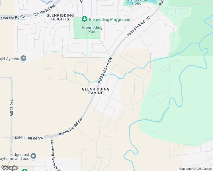 map of restaurants, bars, coffee shops, grocery stores, and more near 2035 160 Street Southwest in Edmonton