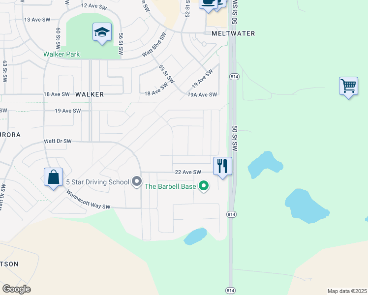 map of restaurants, bars, coffee shops, grocery stores, and more near 2170 52A Street Southwest in Edmonton