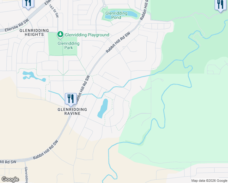 map of restaurants, bars, coffee shops, grocery stores, and more near 15716 19 Avenue Southwest in Edmonton