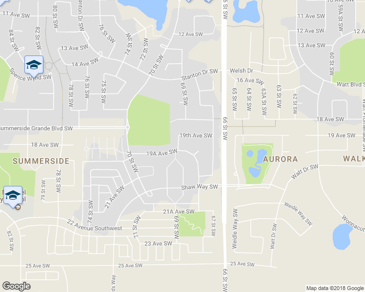 map of restaurants, bars, coffee shops, grocery stores, and more near 6820 19A Avenue Southwest in Edmonton