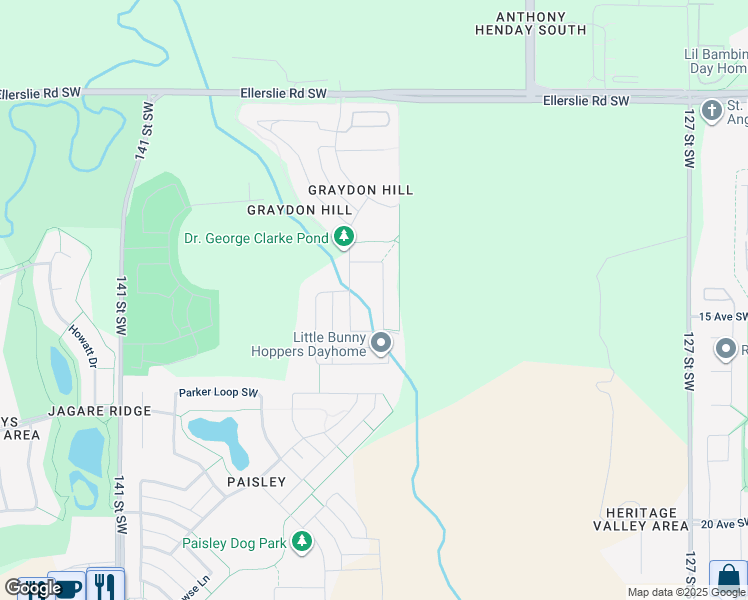 map of restaurants, bars, coffee shops, grocery stores, and more near 1958 Graydon Hill Green Southwest in Edmonton