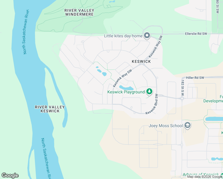 map of restaurants, bars, coffee shops, grocery stores, and more near 1304 184 Street Southwest in Edmonton