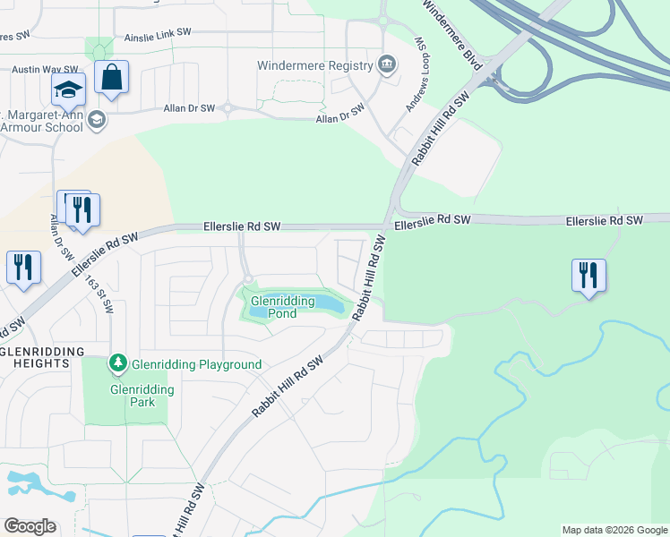 map of restaurants, bars, coffee shops, grocery stores, and more near in Edmonton