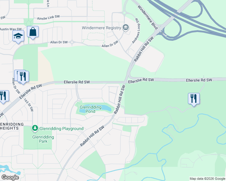 map of restaurants, bars, coffee shops, grocery stores, and more near in Edmonton