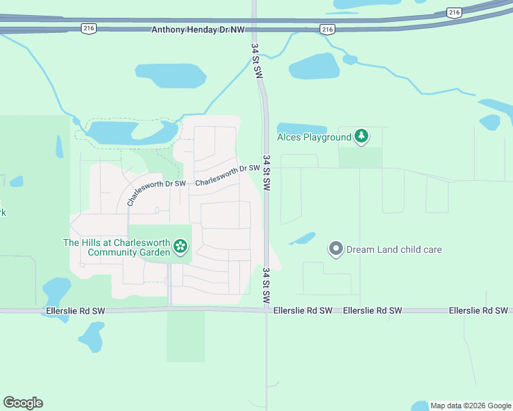 map of restaurants, bars, coffee shops, grocery stores, and more near 515 35 Street Southwest in Edmonton