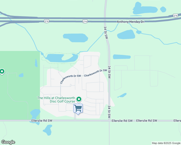 map of restaurants, bars, coffee shops, grocery stores, and more near 194 Charlesworth Drive Southwest in Edmonton