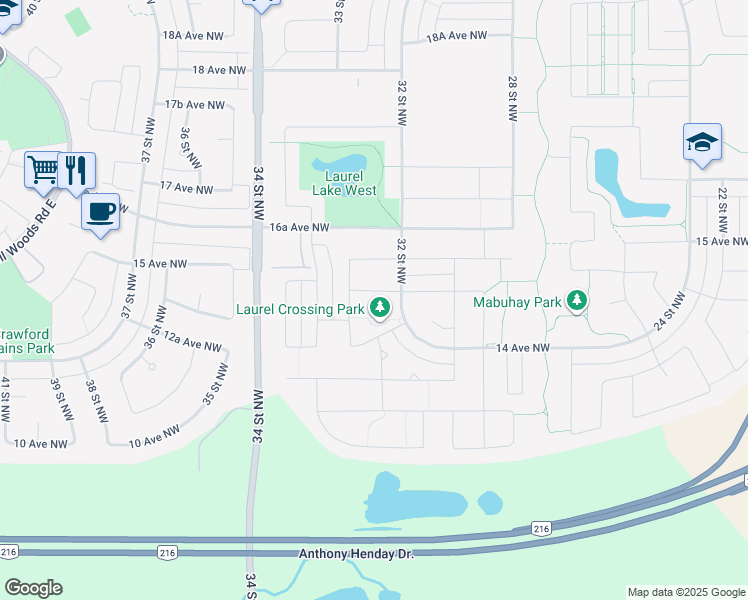 map of restaurants, bars, coffee shops, grocery stores, and more near 3243 15 Avenue Northwest in Edmonton