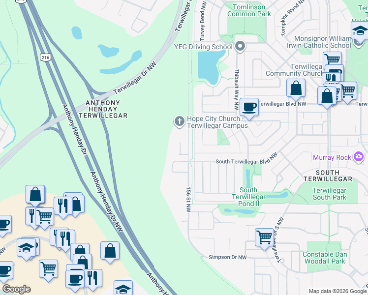 map of restaurants, bars, coffee shops, grocery stores, and more near in Edmonton