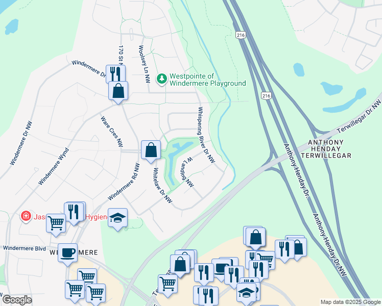 map of restaurants, bars, coffee shops, grocery stores, and more near 3446 West Landing Northwest in Edmonton